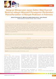 Kesatu merupakan daftar obat terpilih yang dibutuhkan dan harus tersedia di fasilitas pelayanan kesehatan dalam rangka pelaksanaan jaminan kesehatan nasional. Pdf Integrasi Misoprostol Dalam Daftar Obat Esensial Nasional Sebagai Alternatif Penanganan Perdarahan Pasca Persalinan Di Wilayah Pedesaan Di Indonesia