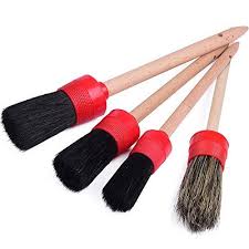 Detailing Brush Kit For Car Interior Cleaning Set Of 4 Super Soft Boars Hair Bristles For Motorcycle Wheels Auto Rims Harley Davidson Spokes Exterior Vents Rims For Cars Clay Bar Cleaning
