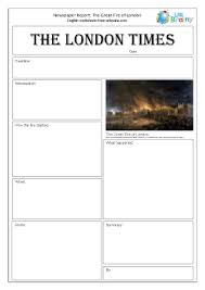 Ks1 ks2 ks3 english history pshe writing and literary techniques. Newspaper Report The Great Fire Of London Events In History By Urbrainy Com