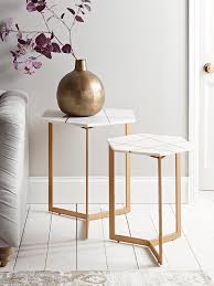 Shop for nesting tables in end tables. Two Marble Brass Side Tables