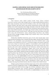 Jul 18, 2021 · contoh esai novel laskar pelangi contoh press. Pdf Sastra Adiluhung Dan Industri Kreatif Ke Manakah Muara Karya Kita