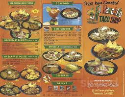 5 out of 5 stars. El Ranchito Taco Shop Menu In Temecula California Usa