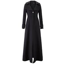Floor Length Black Coat Women Jackets Cashmere Blend Long Sleeve Maxi Dress Wool Winter Windbreaker S M L Xl 2xl Trench Coats Women Trench Coats Women Long Coats For Women