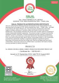 (8) undertaking systemic development of halal parks; Halal Certified Vaadi Organics Malaysia