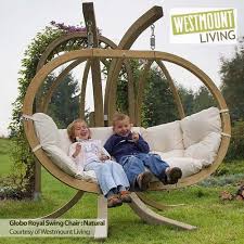 Designed to hold two people, this model is supported by two thick aluminum and steel stands for added stability to accommodate its larger size. New Luxury Globo Royal Double Hammock Hang Garden Swing Chair Seat Stand Garden Swing Seat Wooden Garden Swing Swing Chair Garden