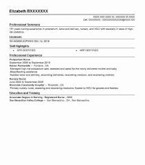 Most times, an application letter is not sent after you must have seen an advertised. Postpartum Nurse Resume Example Nursing Resumes Livecareer