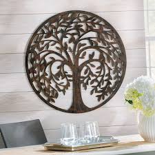 28 Round Antique Brown Metal Tree Of Life Wall Art Sculpture Indoor Outdoor Metal Tree Wall Art Wall Sculpture Art Metal Tree