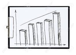 Clipboard And Paper Sheet With Pencil Drawing Bar Chart Isolated