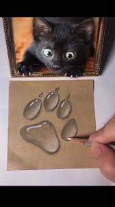 3d Drawing Cat Paw Cat Drawing Paw In 2020 Drawings Paw Art Minion Art