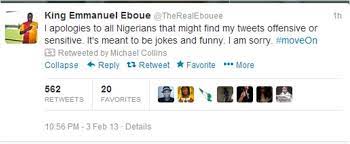Mirror'a konuşan eboue, i̇ntiharın eşiğindeyim. Emmanuel Eboue Apologises And Congratulates Nigerians Sports Nigeria