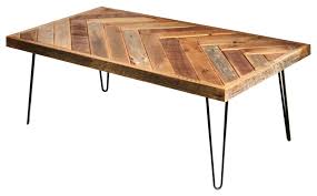This is a beautiful homemade wood coffee table that is both traditional and stylish enough to fit perfectly in any living room. Herringbone Coffee Table Hairpin Legs Rustic Coffee Tables By Grindstone Design Houzz