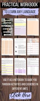 Practical Workbook To Learn Any Language Language Objects Study Planner Notebook Printable Student Notebook Printables Pdf A4 Japanese Language Learning Learning Italian Learn French