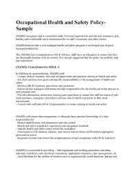 A health and safety policy sets out your general approach to health and safety. Doc Occupational Health And Safety Policy Myr Roro Academia Edu