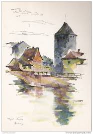 Strasbourg Robert Kuven Watercolor Illustration Watercolor Art Art Painting