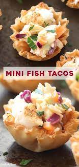 These baja fish tacos are cocooned in a warm corn tortilla garnished with crunchy cabbage, fresh pico de gallo, and creamy white sauce all finished with tangy lime. Mini Fish Tacos Belly Full
