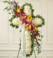 69kb, funeral flower arrangements crosses drawing picture with tags: Luxurious Funeral Cross Flowers C2398 Funeral Flower Arrangements
