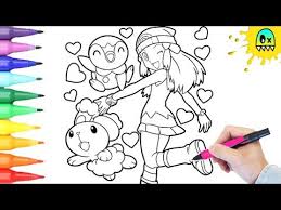 Discover fun coloring pages, origami, puzzles, mazes, and more—all in one place. Pokemon Coloring Dawn And Piplup I Fun Coloring Pages For Kids Youtube