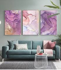 Minimalistic Modern Canvas In 2020 Purple Wall Decor Gold Wall Art Scandinavian Wall Art