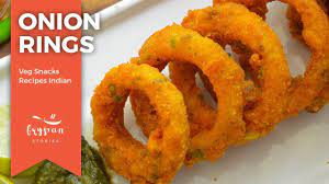 Super Crispy Quick Onion Rings At Home Easy Onion Snacks Recipes Onion Rings Recipe Crispy Onion Quick Rings Snacks Veg Snacks Snack Recipes Recipes