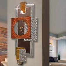Modern Brown Metal Wall Clock Home Office Decor Abstract Design Wall Sculpture Tectonic By Jon Allen 32inch Continue To The Metal Sculpture Wall Art Abstract Metal Wall Art Metal Wall Art