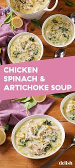 We Ll Be Making Chicken Spinach Artichoke Soup All Winter Long Recipe Artichoke Soup Spinach Artichoke Spinach Stuffed Chicken