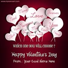 Just select the zip that you like, upload your favorite photos and a few clicks you will have it ready to send to the person you. Valentine Day Wish Card Image With Name Create Free