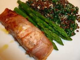 The secret of a good risotto is to stand over it and give it your undivided (and loving) attention for about 17 minutes. Salmon Fillet Wrapped In Prosciutto With Herby Lentils Spinach And Yoghurt From The Return Of The Naked Chef A Cookbook A Month
