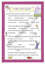 We've got 11 questions—how many will you get right? Fairy Tales Quiz Esl Worksheet By Emilia 1