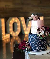 Rose Gold Navy Rose Gold Wedding Cakes Wedding Cake Navy Gold Wedding Cake