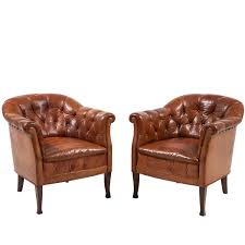 Pair Of Swedish Leather Club Chairs In 2021 Club Chairs Leather Club Chairs Chair
