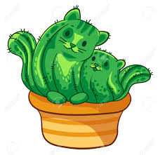 When you come to bed, can you put __ cat out and turn off __ lights? Two Cactus Cats Hugging Vector Cartoon Illustration It Can Royalty Free Cliparts Vectors And Stock Illustration Image 122878051