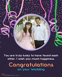 Congratulations on your wedding are common words used to compose a wedding letter, a wedding message for a gift card or to sign a reception wishing you both the happily ever after you deserve. Happy Marriage Photo Frames Send Best Wishes Marriage Photos Wedding Congratulations Quotes Framed Wedding Photos