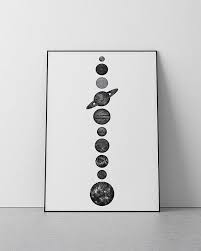Artwork Black And White Wall Art Printable Solar System Black And White Wall Art Planets Printable Etsy In 2020 Black And White Wall Art Space Poster Minimalist Prints
