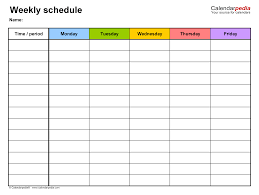 How to use schedule in a sentence. Free Weekly Schedules For Word 18 Templates