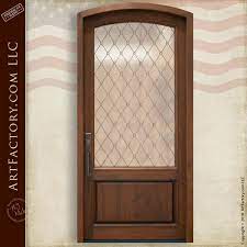 Semi Arch Leaded Glass Panel Door With