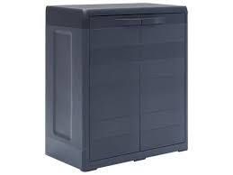 Doors are padlockable for security. Vidaxl Garden Storage Cabinet Xl Black 37 Plastic Storage Shed Outdoor Locker Newegg Com