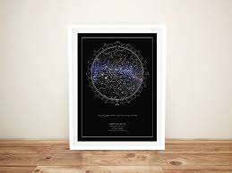 Personalised Star Maps Of The Night Sky Night Sky Gifts Wall Art Australia