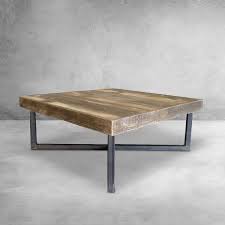 Reclaimed Wood Coffee Table Square With Crossed Tube Steel Legs Modern Contemporary Style Coffee Table Reclaimed Wood Coffee Table Western Furniture