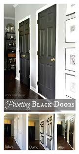 If you're painting your door white and have white trim around it, i recommend using the same i recently painted the door from our kitchen to the garage a dark gray (benjamin moore charcoal these are my six favorite paint colors for interior doors: How To Paint Interior Doors Black Update Brass Hardware Painting Interior Doors Black Black Interior Doors Painted Interior Doors