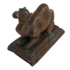 'buffalo bull (african bronze standing statuettes)' by camilla le may. Handmade Realistic Brass Camel Statue