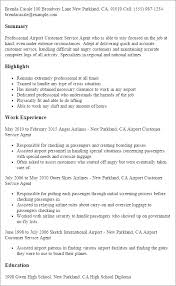 1 Airport Customer Service Agent Resume Templates Try Them Now Myperfectresume