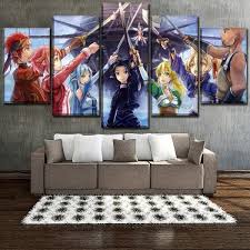 Magical, meaningful items you can't find anywhere else. No Frame Rolled Up Canvas Anime Sword Art Online 5 Pieces Home Decor Hd Print Painting On Canvas Poster Wish