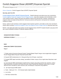 P e m b u k a a n. Pdf Contoh Anggaran Dasar Ad Art Koperasi Syariah Ksp Lestari Academia Edu