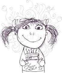 Augmented reality is only available on mobile or tablet devices. Funny Girl Sketch With Birthday Cake Stock Vector Colourbox