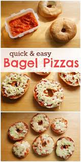 Eats Amazing Uk Bagel Pizza Recipe Turn Bagels Into Pizza With Your Choice Of Toppings So Quick And Easy To Make Lunch Snacks Food Recipes