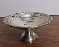 $14.99 vintage candy dish metal silver plated japan made. Vtg 1950 S Gruen Sterling Weighted Pierced Rim Compote Candy Dish Euc Candy Dishes Compote Rim