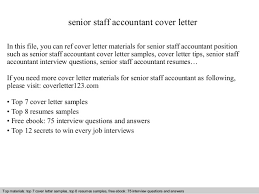 Senior Staff Accountant Cover Letter