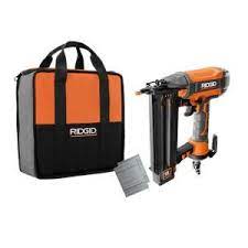 Ridgid 18 Gauge 2 1 8 In Brad Nailer With Clean Drive Technology Tool Bag And Sample Nails R213bnf The Home Depot Tool Bag Brad Nailer Diy Sliding Closet Doors