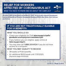 Sign up for the headlines newsletter and receive up to date information. Nys Department Of Labor On Twitter The Caresact Provides Enhanced Unemployment Insurance Ui Benefits And Pandemic Unemployment Assistance Pua For New Yorkers See The Graphics Below On What You Need To Know