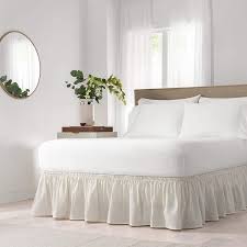 It may be difficult to find a bed skirt in the right color or pattern, at the right length, and the right price for your special poster bed. Amazon Com Easy Fit Solid Wrap Around Easy On Off Dust Ruffle 18 Inch Drop Bedskirt Queen King Ivory Home Kitchen